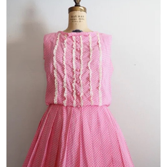 JONATHAN LOGAN Late 1950’s Early 60’s pink polka dot dress - Picture 3 of 6